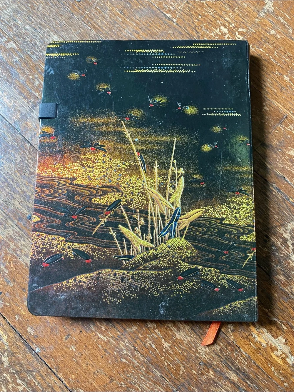 Decorative Black & Gold Notebook/Journal with Snap Closure